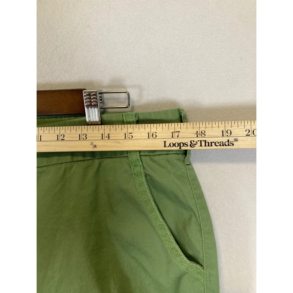 Preppy Moda International Women 12 Green Marisa Fit Cotton Straight Leg Trousers